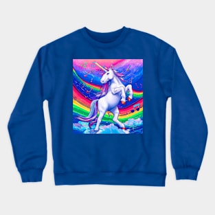 Unicorn dancing with Rainbow Crewneck Sweatshirt